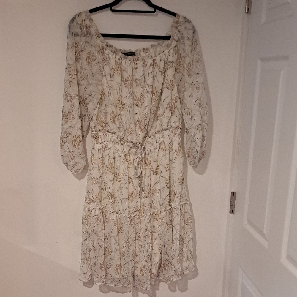 Ryan Michelle Floral Cream Dress Size XL